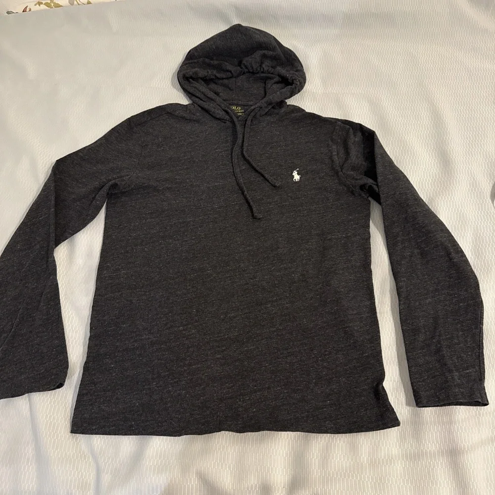 Men's Polo Ralph Lauren Hooded Shirt  Gray Cotton Size XS 165/88A